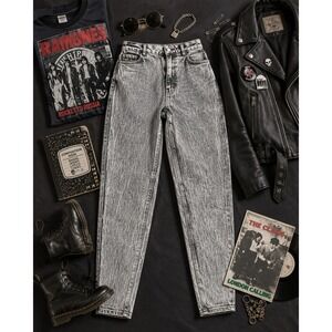 P.S. Gitano Jeans Women 12 Gray‎ Acid Wash High Rise Tapered 90s Grunge Retro